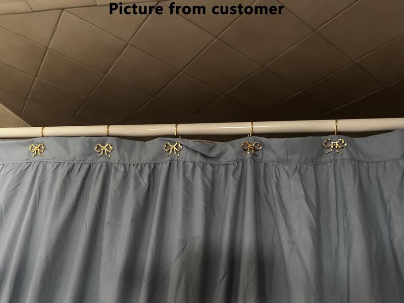 YanKiTour Bow Shower Curtain Hooks, 12 Pack Metal Decorative Rings, Rustproof Bow Knot Design for Bathroom Bedroom Living Room Baby Room Nursery Art Decor (Gold 2) - Image 4